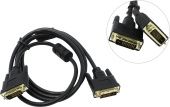 Кабель DVI-D - DVI-D,  5м, 25M/25M, dual link, черный, экранированный, ферритовые кольца, ExeGate