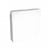 Лицевая панель для розетки 2к+З с защитной крышкой, белая Efapel 90634 TBR