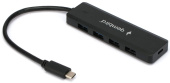 USB-Hub Gembird UHB-C424, USB 3.0, 4 порта USB, с доп.питанием (порт Type-C), кабель Type-C 19 см