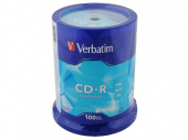 Диск CD-R Verbatim 700Mb, 52x, 100шт. (Cake Box)