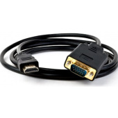 Кабель HDMI - VGA,  1.8м, 19M/15M, черный, позолоченные контакты, ExeGate EX-CC-HDMIM-VGAM-1.8