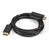 Кабель DisplayPort - HDMI,  2м, v1.0, 20M_19M, черный, экранированный, позолоченные контакты, ExeGat