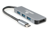 USB-Hub Cablexpert A-CM-COMBO2-01, USB 3.2 Gen 1, Type-C(п), 3xUSB(м) + 1xHDMI)