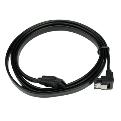 Кабель SATA Cablexpert CC-SATAM-DATA90-BL-100CM, Sata3 7pin / 7pin, угловой, метал.защелка, 1м, черн