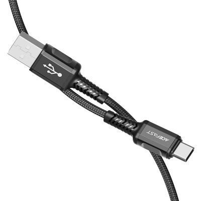 Кабель ACEFAST C1-04 USB-A to USB-C aluminum alloy charging data cable. Цвет: черный