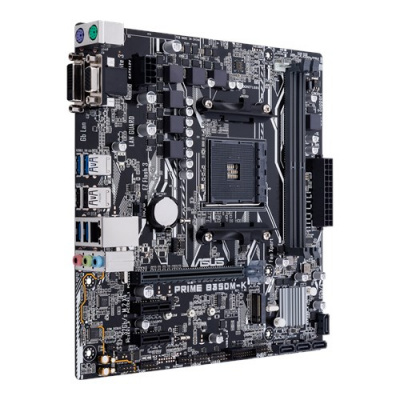 Материнская плата Asus PRIME B350M-K Soc-AM4 AMD B350 2xDDR4 mATX AC`97 8ch(7.1) GbLAN RAID+VGA+DVI