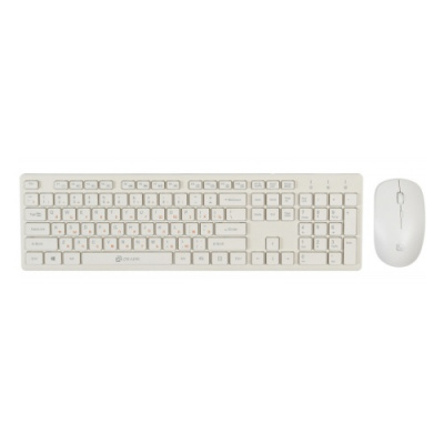 Клавиатура + мышь Oklick 240M USB, беспроводная, slim, Multimedia, белая