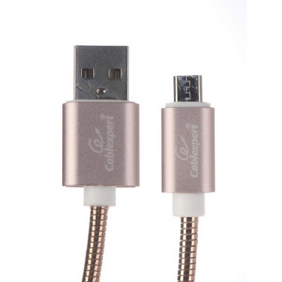 Кабель USB 2.0 Cablexpert CC-U-mUSB01S-1M, AM/microB, серия Ultra, 2,5-4.5A, длина 1м, серебристый
