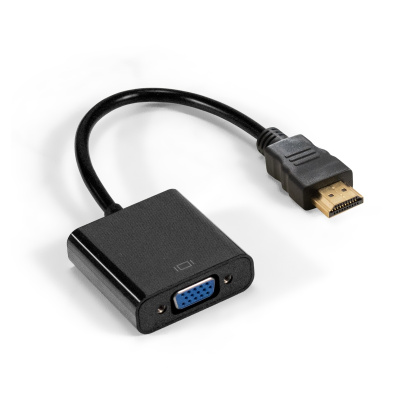 Переходник HDMI - VGA, 19M/15F, кабель 20см, ExeGate EX-HDMIM-VGAF-0.2