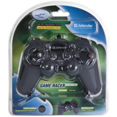 Геймпад Defender GAME RACER TURBO RS3 USB 12 кнопок + два аналоговых джойстика + кнопка AUTO12 - 1