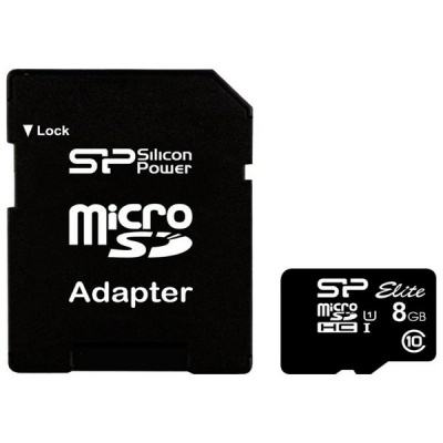 Карта памяти microSD 8Gb Silicon Power Elite Class 10 UHS-I (SP008GBSTHBU1V10)