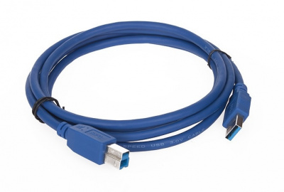 Кабель USB A-B 3.0 3м, позолоченные контакты, синий