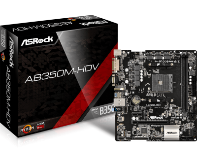 Материнская плата Asrock AB350M-HDV GbL+HDMI+DVI-D+VGA mATX