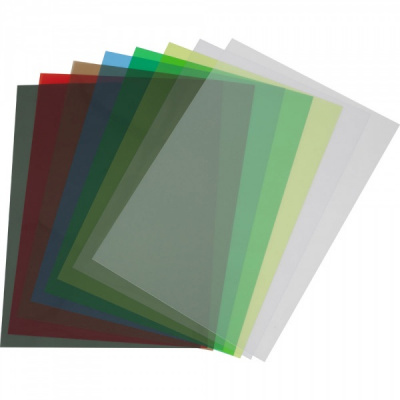 Обложка A4 (прозрачная, 400мкр., 50 пар), матовая, светло-зеленая