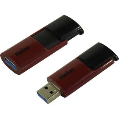 Флэшка 256Gb USB3.0 Netac U182 Red <NT03U182N-256G-30RE>, сдвижной корпус, пластиковая чёрно-красная