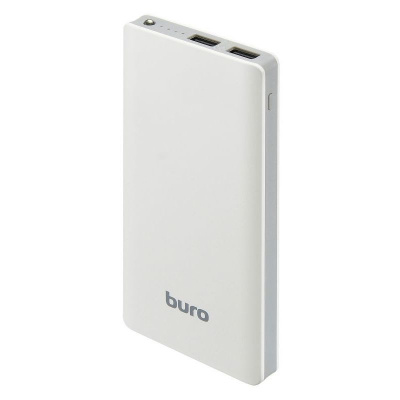 Мобильный аккумулятор Buro RCL-10000-WG Li-Pol 10000mAh 2.1A белый серый 2xUSB