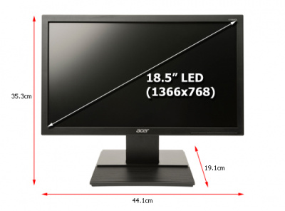 Монитор LCD 18,5'' Acer V196HQLAb черный TN+film LED 5ms 16:9 Mat ярк 200, контр.5000