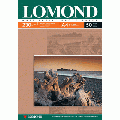 Бумага Lomond для струйного принтера, матовая, А4, 230g/m2, 50л (0102016)