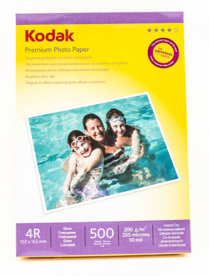 Бумага Kodak  для струйного принтера, глянцевая, 10х15см, 200 g/m2, 500л