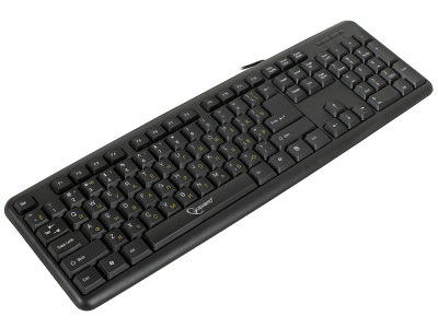 Клавиатура Gembird KB-8320U-Ru_Lat-BL, USB, 104 клавиши,  кнопка переключения RU/LAT, черная