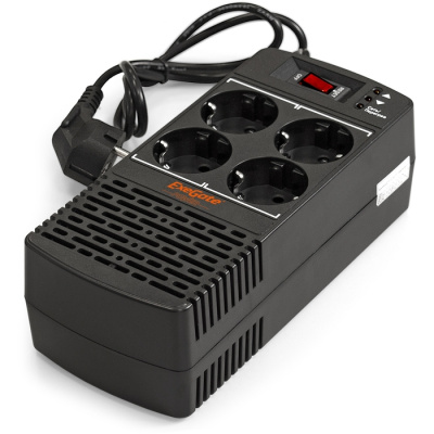 Стабилизатор напряжения ExeGate Power AD5000-600 (600VA/300W, диапазон 150-280В, 4 евророзетки)