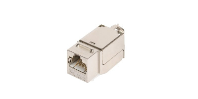 Модуль RJ-45 кат 6, Keystone, самозажимной, T568A/B, 180градусов, полный экран, металлик NIKOMAX NMC