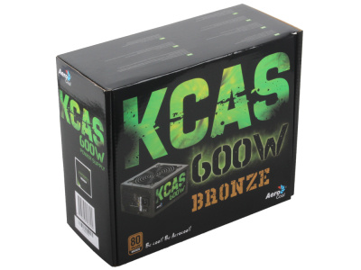 Блок питания Aerocool 600W Retail KCAS-600W , ATX, v2.3/EPS, 80+ Bronze, КПД > 85%, A.PFC, 2x PCI-E