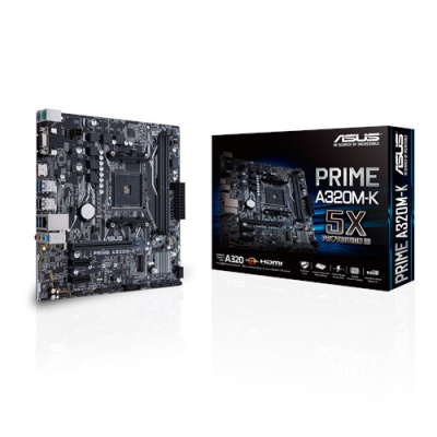 Материнская плата Asus PRIME A320M-K Soc-AM4 AMD A320 2xDDR4 mATX AC`97 8ch(7.1) GbLAN RAID+VGA+HDMI