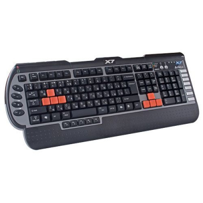 Клавиатура A4Tech G800, 3x Fast Gaming, влагозащищенная, черная, PS/2