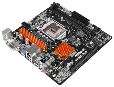 Материнская плата Soc-1151 H110 Asrock H110M-DGS  2xDDR4, DVI, GBL, 4xSATA3, 2xUSB3.0 mATX 2