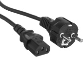 Кабель питания PC ExeGate Power (PC-5P-Schuko->C13) VDE-250V-3*0.75mm2, медь, 10А, 5м, черный