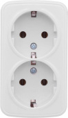 Розетка электрическая EKF EGR16-128-10 2-местная, открытой установки, 230В, 16А, с заземлением