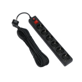 Сетевой фильтр Гарнизон 6 евророзеток, 7 м., 10 А, 2500 Вт, черный (ECL-6-B-7)