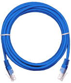 Кабель Patch Cord RJ45, UTP, Cat-5e, PVC, 5m, синий NETLAN EC-PC4UD55B-BC-PVC-050-BL