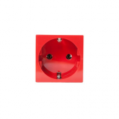 Механизм розетки 2К+З для 45х45, красный, со шторками SPL 200014