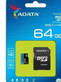 Карта памяти microSDXC 64Gb A-Data AUSDX64GUICL10A1-RA1 Premier Pro + adapter