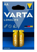 Батарейка Varta Longlife, LR6, AA, 2 шт. (4106101412)