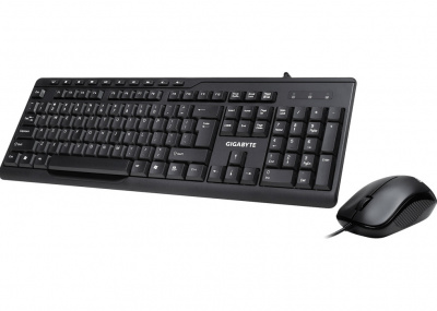 Клавиатура + мышь Gigabyte GK-KM6300 RU, проводные, USB, 1.5м, 1000dpi, черный