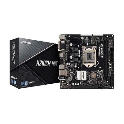 Материнская плата Asrock H310CM-HDV Soc-1151v2 Intel H310C 2xDDR4 mATX AC`97 8ch(7.1) GbLAN+VGA+DVI+
