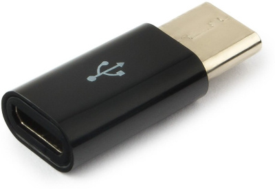 Переходник microUSB(f) - USB Type-C(m), черный, Cablexpert A-USB2-CMmF-01