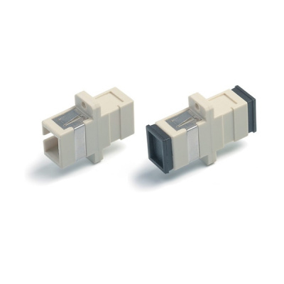 Адаптер ВО SC-SC, MM, simplex Hyperline FA-P11Z-SC/SC-N/BK-BG, корпус пластиковый, бежевый, черные к