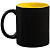 Кружка 300мл Хамелеон, чёрная матовая с желтой внутренней поверхностью