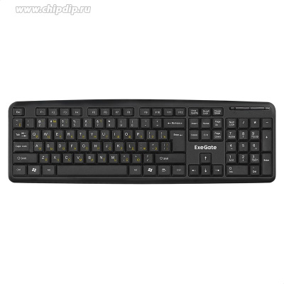 Клавиатура ExeGate LY-331S, RUS/LAT, 104кл, 1,7м, USB, черная