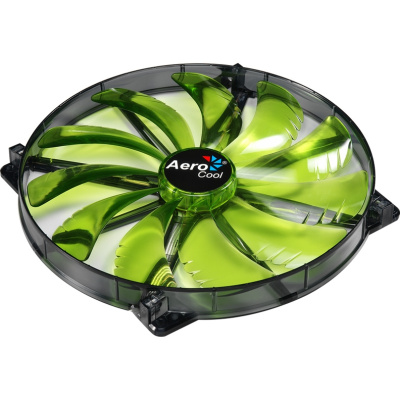 Вентилятор Aerocool Silent Master 20см Green LED