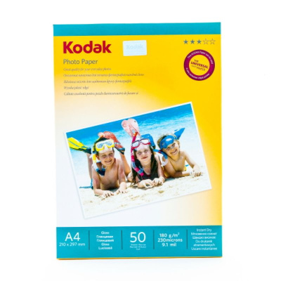 Бумага Kodak  для струйного принтера, глянцевая, А4, 180г, 50л